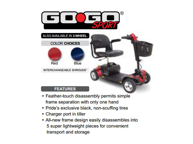 Go-Go® Sport 3-Wheel Travel Scooter