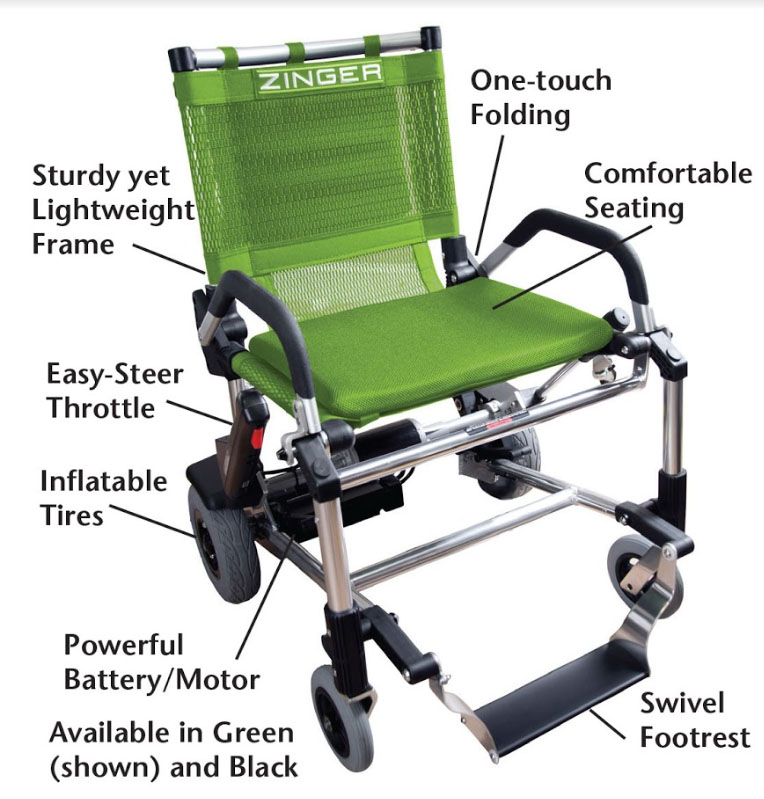 Journey Zinger - Folding Power Chair - Two-Handed Control Blue